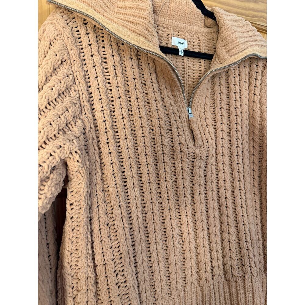 aerie Size XS Oversized Chanelle Knit Beige Sweater‎ Collar Comfy Cozy Easy - Picture 6 of 6